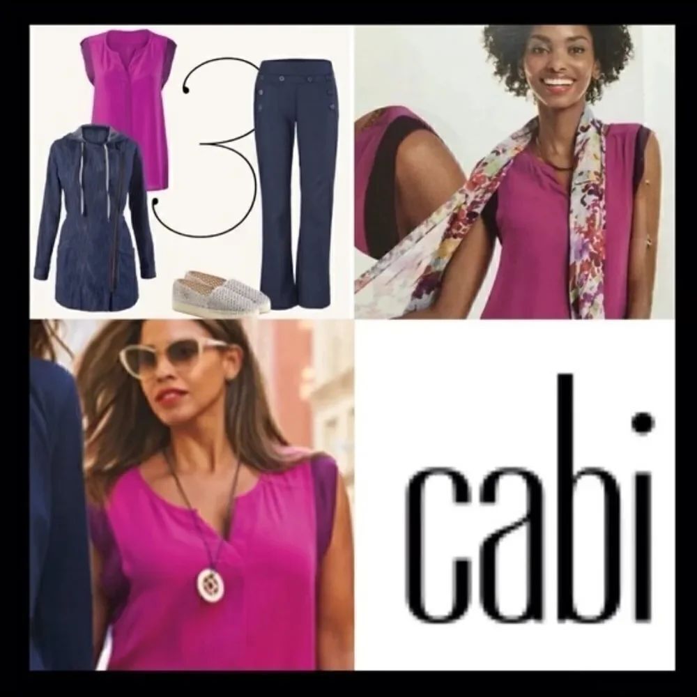 CAbi #5033 Women's Fuschia Campo Top Sleeveless Bl